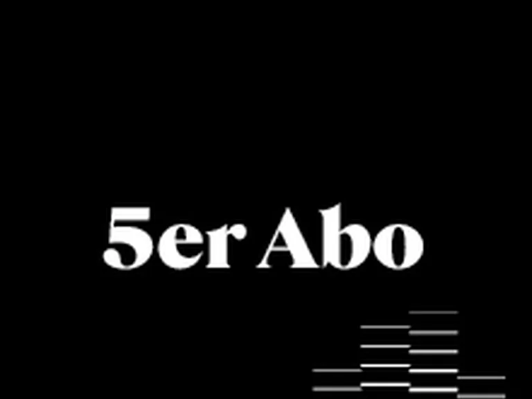 Schwarze Karte in Kreditkartenformat mit Text 5er Abo